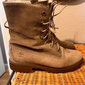 Timberland Women's Brown Lace-Up Combat Boots